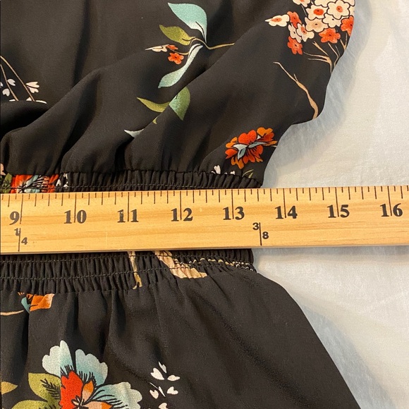 NWT Nanette Lepore Nigh Neck Black Floral Midi Dress Size 6 - Picture 5 of 8